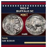 1923-p Buffalo Nickel 5c ms66 SEGS