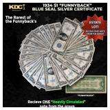 1x 1934 $1 Funnyback Blue Seal Silver Certificate