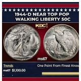1944-d Walking Liberty Half Dollar Near Top Pop 50