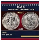 1945-s Walking Liberty Half Dollar 50c Grades ms66