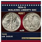 1934-s Walking Liberty Half Dollar 50c Grades au58