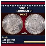 1880-p Morgan Dollar $1 ms65+ SEGS