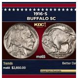 1916-s Buffalo Nickel 5c ms65 SEGS