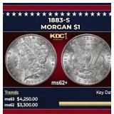 1883-s Morgan Dollar $1 ms62+ USCG