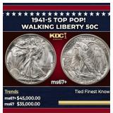 1941-s Walking Liberty Half Dollar TOP POP! 50c ms