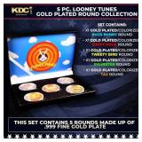 5 Coin Loony Tunes Gold Plated Round Collection Bu