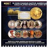 10 Coin 14k Gold Plated Famous Native Americans (A