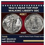 1942-s Walking Liberty Half Dollar Near Top Pop 50