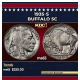 1935-s Buffalo Nickel 5c Grades ms65