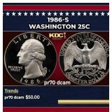 1986-s Proof Washington Quarter 25c pr70 dcam SEGS