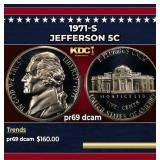 1971-s Proof Jefferson Nickel 5c pr69 dcam SEGS