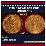 1938-s Lincoln Cent Near Top Pop 1c ms67 rd SEGS