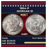 1904-p Morgan Dollar $1 ms65+ SEGS