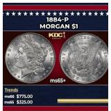 1884-p Morgan Dollar $1 Grades ms65+