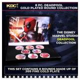 8 Coin Marvel Disney Deadpool Gold Plated Round Co