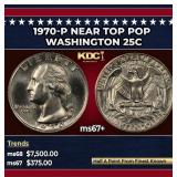 1970-p Washington Quarter Near Top Pop 25c ms67+ S