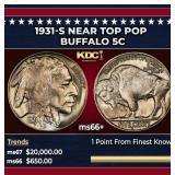 1931-s Buffalo Nickel Near Top Pop 5c ms66+ SEGS