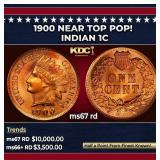 1900 Indian Cent Near Top Pop! 1c ms67 rd SEGS