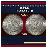 1887-p Morgan Dollar $1 Grades ms62