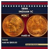 1899 Indian Cent . 1c Grades ms65 rd