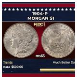 1904-p Morgan Dollar $1 Grades ms63