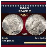 1928-s Peace Dollar $1 Grades ms63