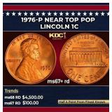 1976-p Lincoln Cent Near Top Pop 1c ms67+ rd SEGS