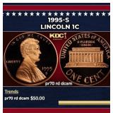1995-s Proof Lincoln Cent 1c pr70 rd dcam SEGS
