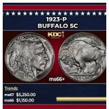 1923-p Buffalo Nickel 5c ms66+ SEGS