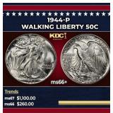 1944-p Walking Liberty Half Dollar 50c ms66+ SEGS