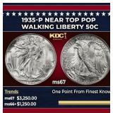 1935-p Walking Liberty Half Dollar Near Top Pop 50