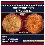 1910-p Lincoln Cent TOP POP! 1c ms67+ rd SEGS