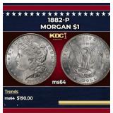 1882-p Morgan Dollar $1 Grades ms64