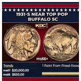 1931-s Buffalo Nickel Near Top Pop 5c ms66+ SEGS
