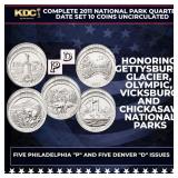 Complete 2011 National Park Quarter Date Set 10 Co