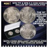1878 7TF & 1878-S 2 Coin Morgan Silver Dollar Set