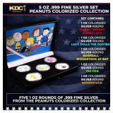 5 OZ .999 Fine Silver Set Peanuts Colorized Collec