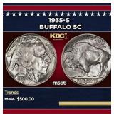 1935-s Buffalo Nickel 5c Grades ms66