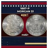 1887-p Morgan Dollar $1 Grades ms62+