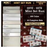 1970-1979 Mint Set Run 168 Coins 10 Complete Sets