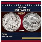 1930-p Buffalo Nickel 5c Grades ms66
