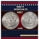 1885-p Morgan Dollar $1 Grades ms62+