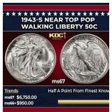 1943-s Walking Liberty Half Dollar Near Top Pop 50