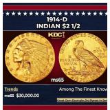 1914-d Gold Indian Quarter Eagle $2 1/2 ms65 SEGS