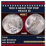 1922-s Peace Dollar Near Top Pop $1 ms66 SEGS