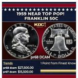 1959 Proof Franklin Half Dollar Near Top Pop! 50c