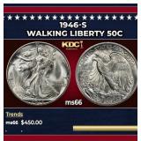 1946-s Walking Liberty Half Dollar 50c Grades ms66