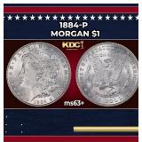 1884-p Morgan Dollar $1 Grades ms63+