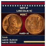 1917-p Lincoln Cent 1c Grades ms65+ rd