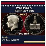 1776-1976-s Proof Kennedy Half Dollar 50c pr70 dca